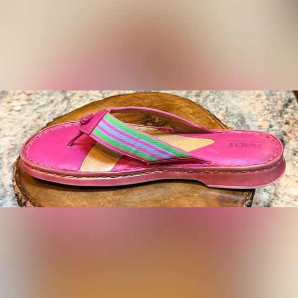 Born Hot Pink Leather Bora Basics/Drilles Sandals | Size 10 | EUC! - Picture 8 of 12